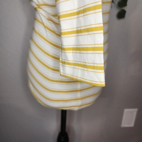 Matilda Jane Mustard Stripe Button Accent Top Size XS - Picture 10 of 13